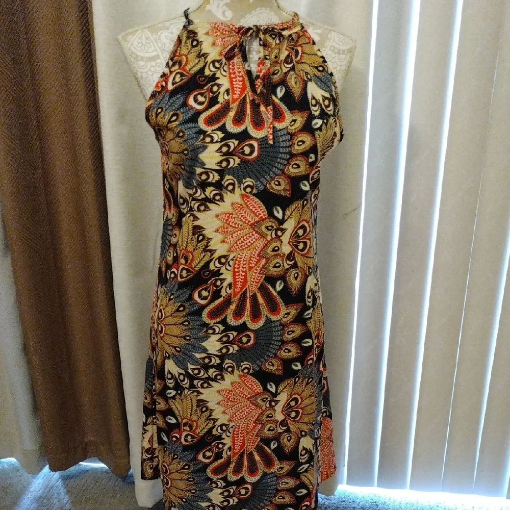 Elegant Multicolor Halter Dress - Picture 4 of 9